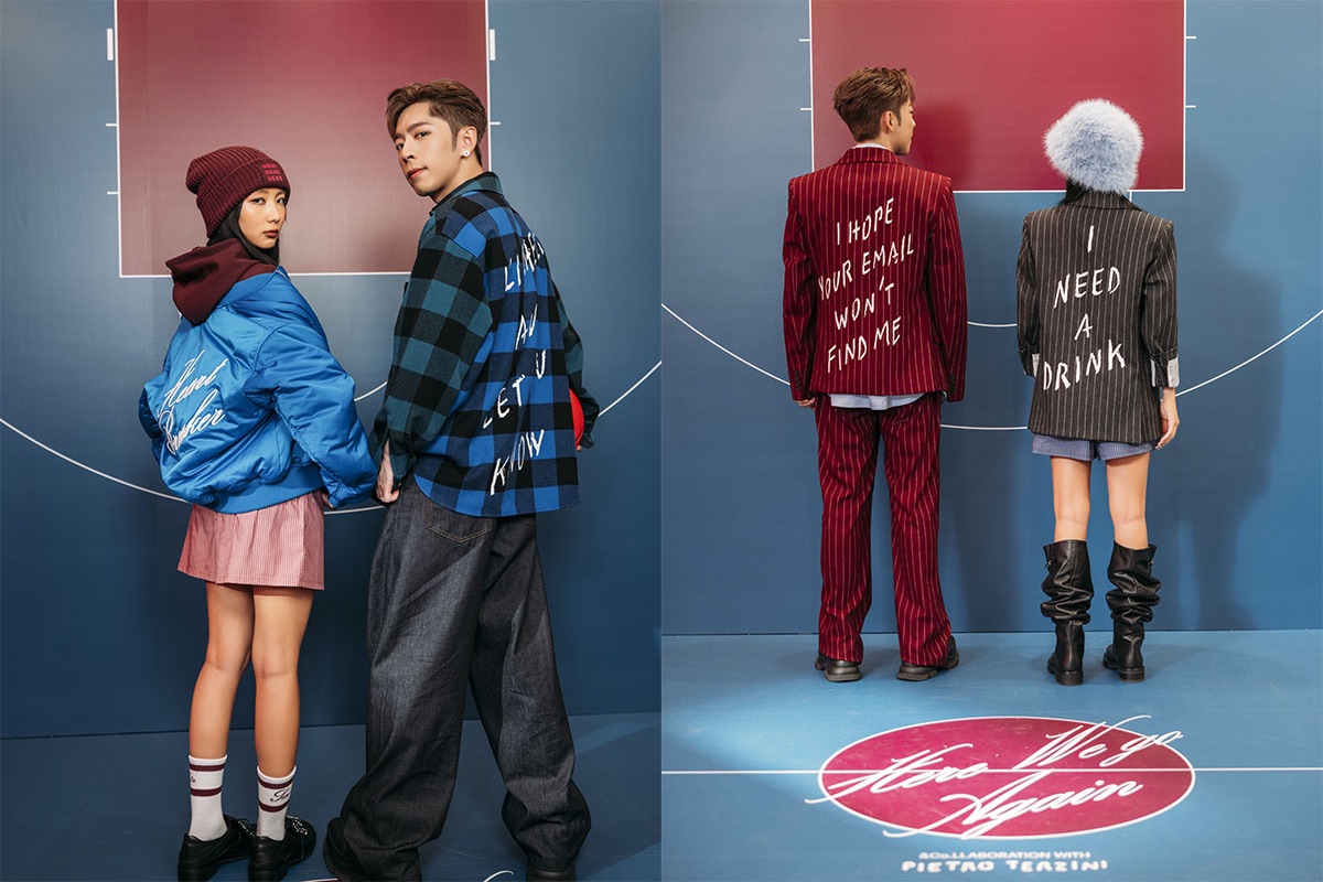 MAX&Co. x Pietro Terzini 幽默迷因時尚，Edan 與 Marf 以玩味標語造型亮相